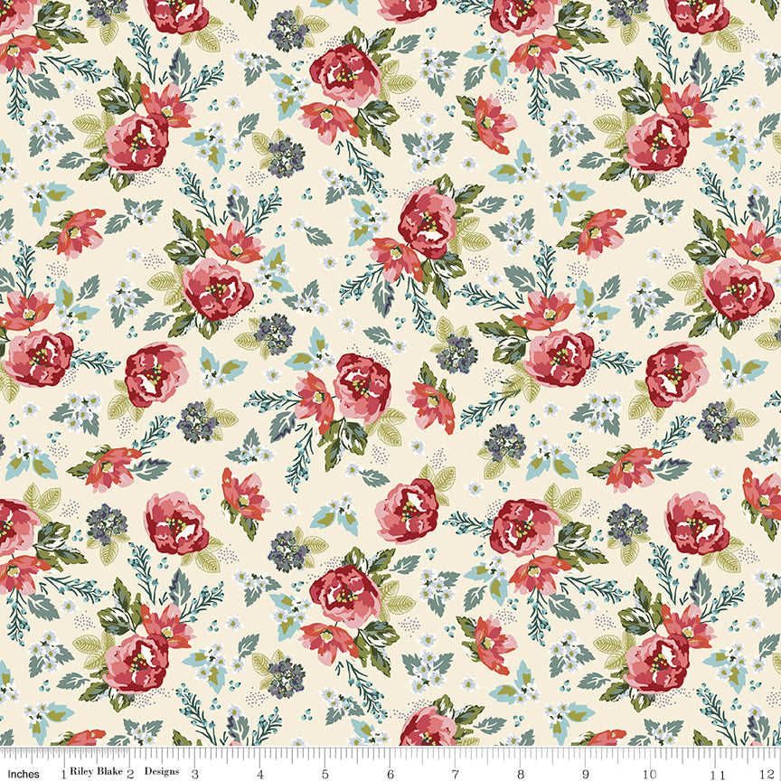 SALE Floret C675 Cream Riley Blake Designs Flowers Floral Tone-on-tone  Quilting Cotton Fabric -  Canada
