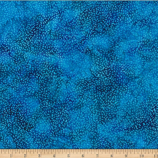 2024 Hoffman Challenge Fresh Meadow Batik Quilt Fabric - Ditsy Petals in Riviera Blue - W2575-559-Riviera