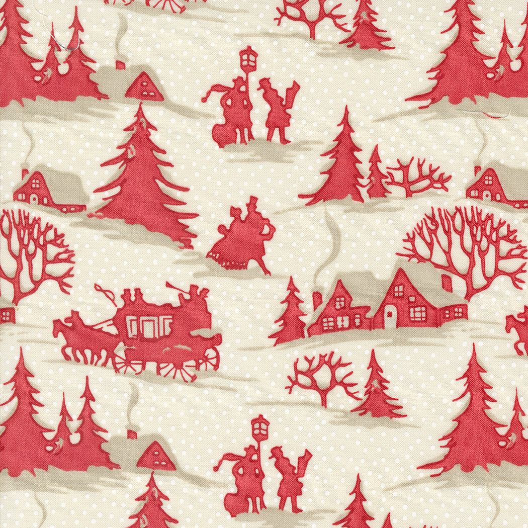 A Christmas Carol Quilt Fabric - Winter Villages in Snowflake Multi - 44351 11