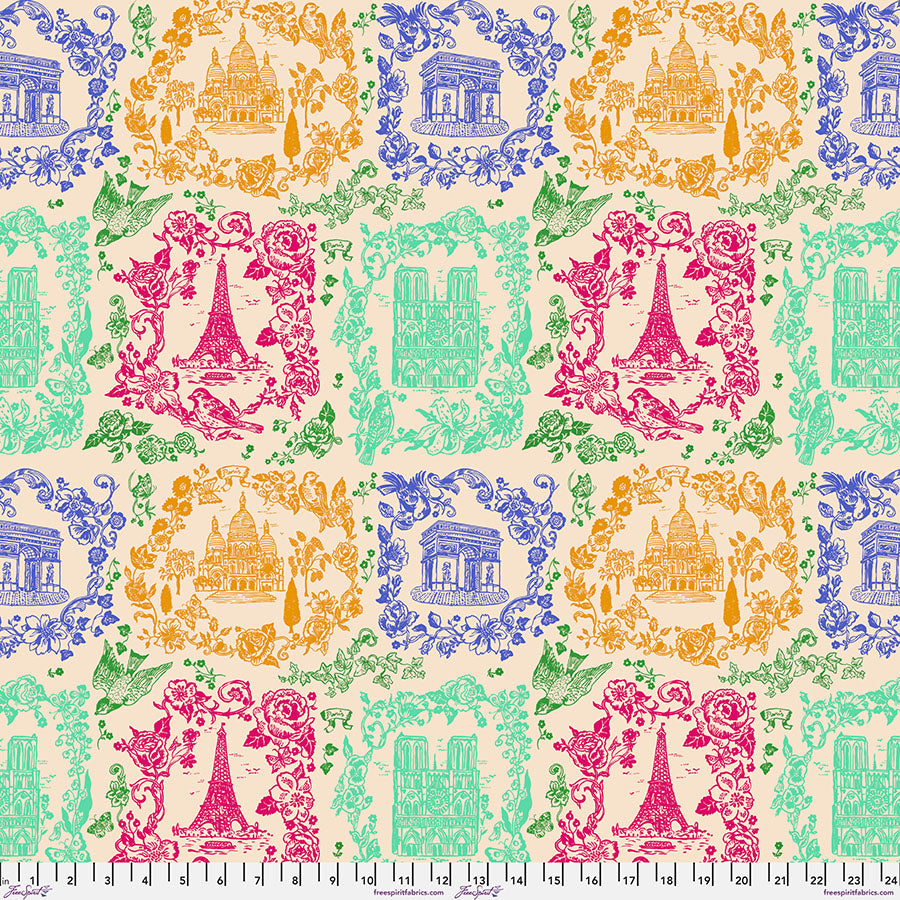 A Spring in Paris Quilt Fabric - Sightseeing in Multi - PWNL042.MULTI