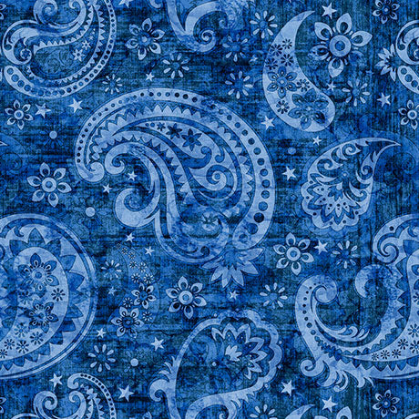 American Tapestry Quilt Fabric - Paisley in Blue - 2600 30870 B