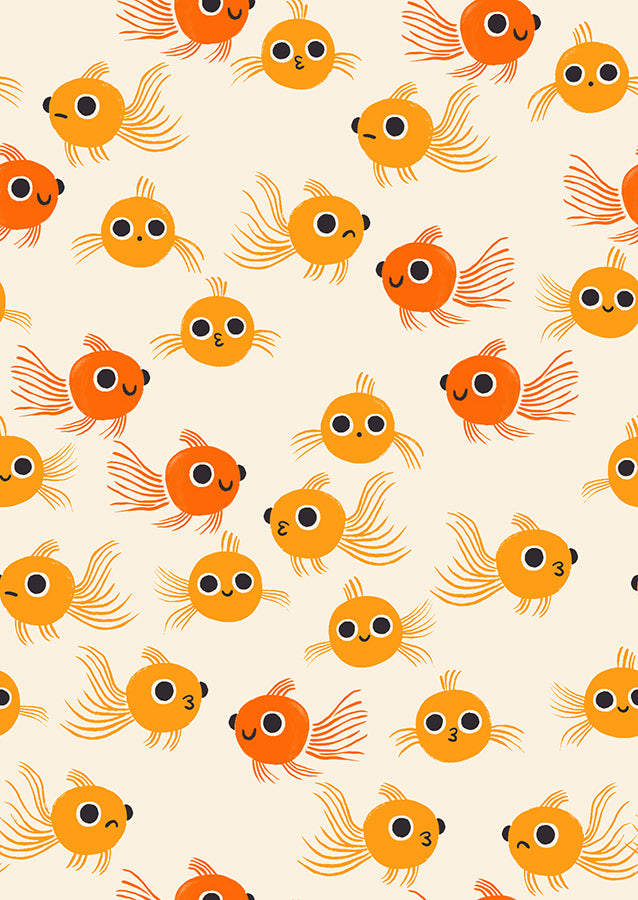 Animal Animal Quilt Fabric by Ruby Star Society - Goldfish in Orange - RS5165 11