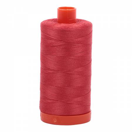 Aurifil 50 wt cotton thread, 1300m, Dark Red Orange (2255)