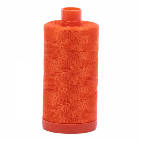 Aurifil 50 wt cotton thread, 1300m, Neon Orange (1104)