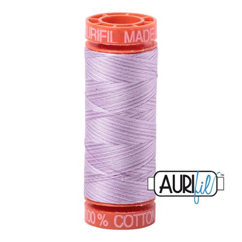 Aurifil 50 wt cotton thread, 200m, Variegated Lavendar (3840)