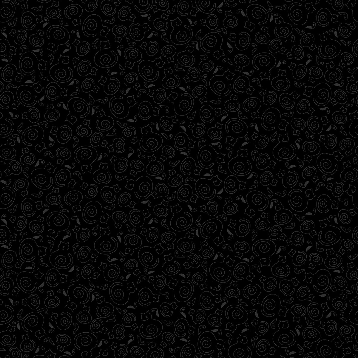 Back in Black Quilt Fabric - Cat and Mouse in Black - 1611-99B