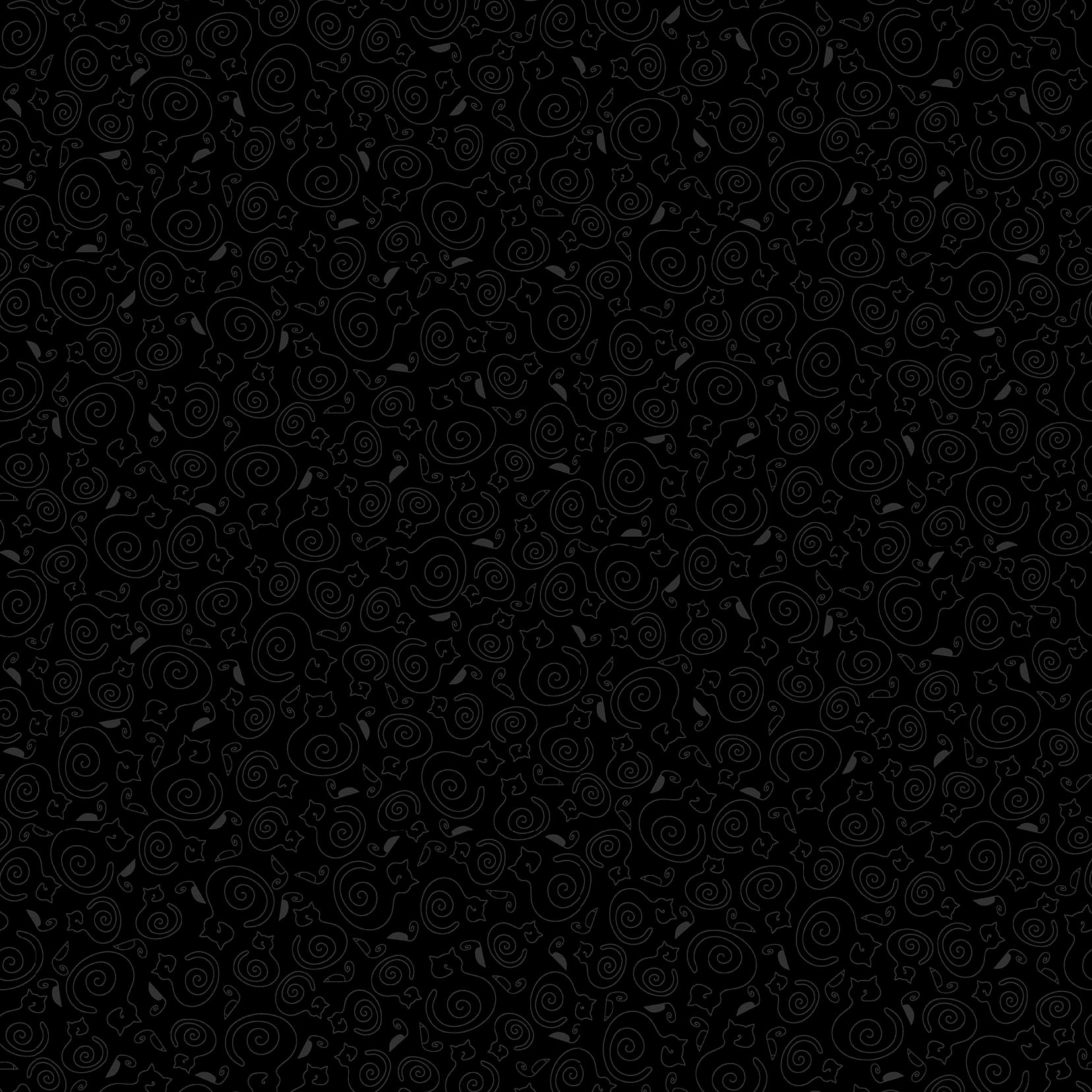 Back in Black Quilt Fabric - Cat and Mouse in Black - 1611-99B