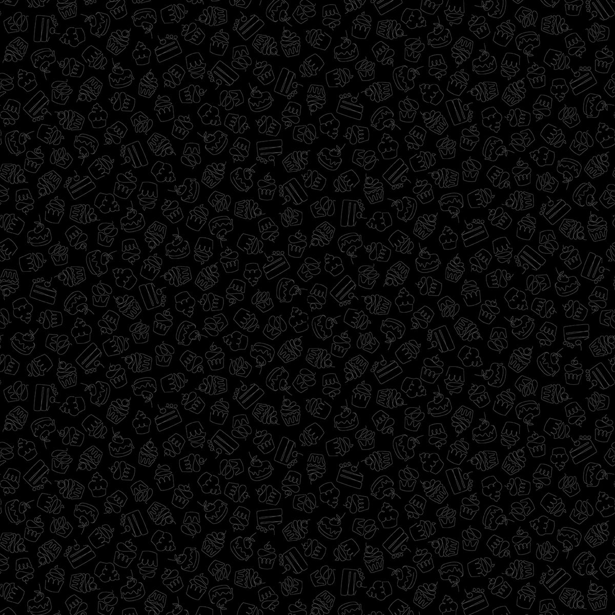 Back in Black Quilt Fabric - Cupcakes in Black - 1608-99B