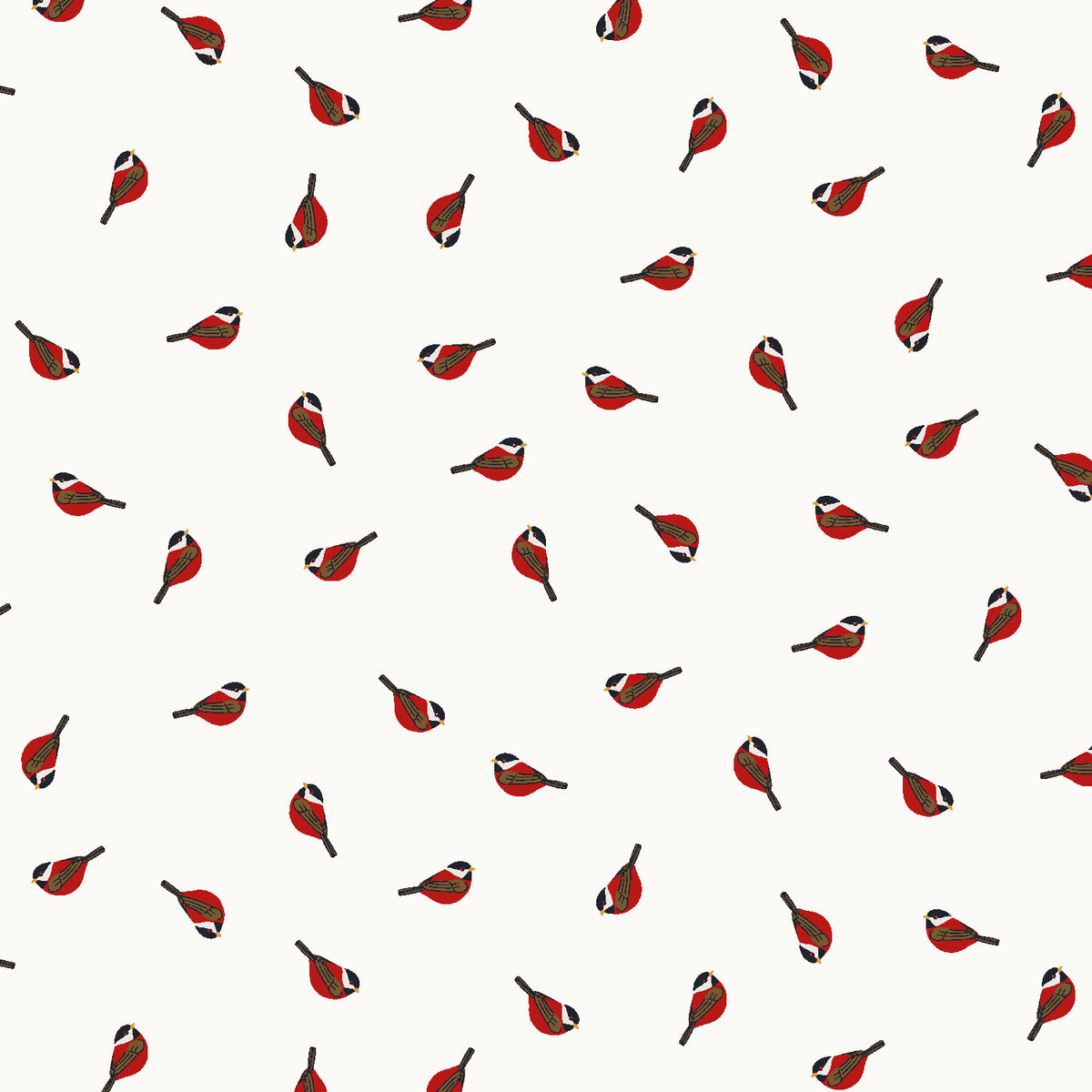 Backyard Birdwatching Quilt Fabric - What's Up Chickadee in Red - AH102-RE5