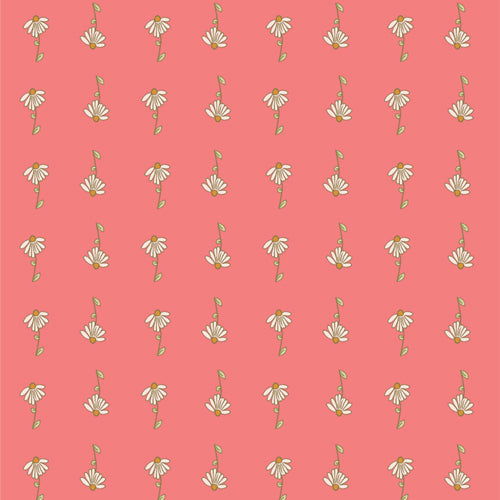 Bedtime Stories Quilt Fabric - Daisy Symphony in Pink - BES31109