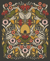 Bee Garden Quilt Fabric - Bee Garden Panel in Black - 48418 21M - SOLD AS A 36" PANEL