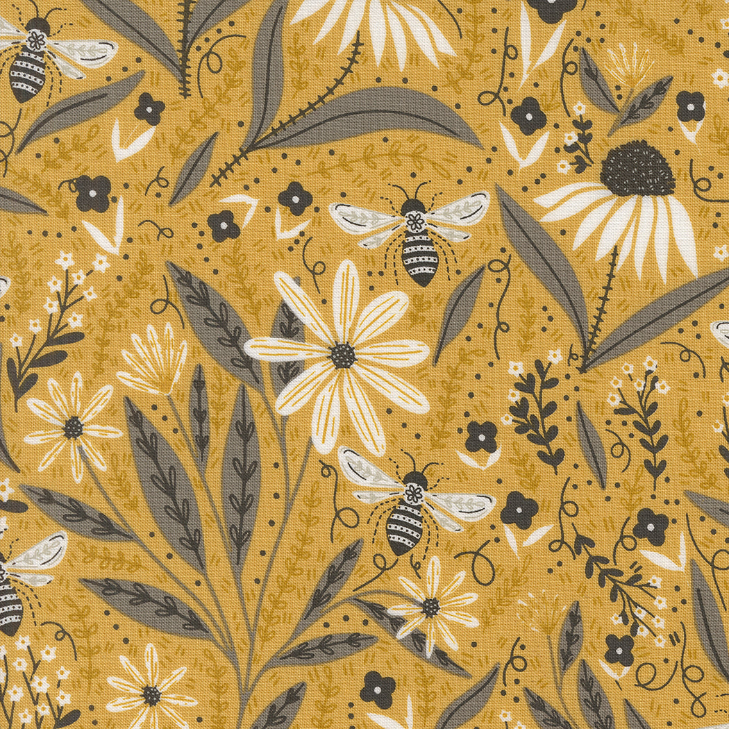 Bee Garden Quilt Fabric - Bee Garden in Honey Gold - 48410 15