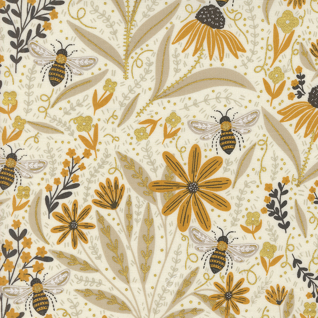 Bee Garden Quilt Fabric - Bee Garden in Porcelain Cream - 48410 11M