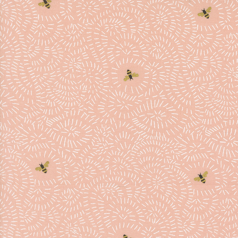 Bee Garden Quilt Fabric - Twists and Turns in Rose Pink - 48415 17M