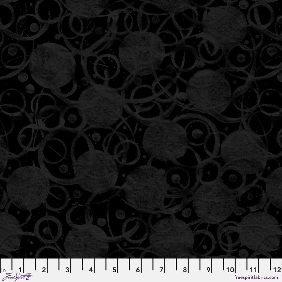 Black and White Musical Quilt Fabric - Brio in Black - PWKP062.BLACK