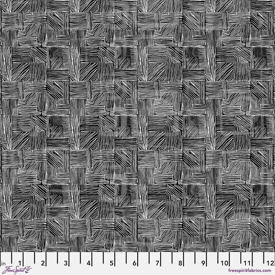 Black and White Musical Quilt Fabric - Prima in Black - PWKP066.BLACK