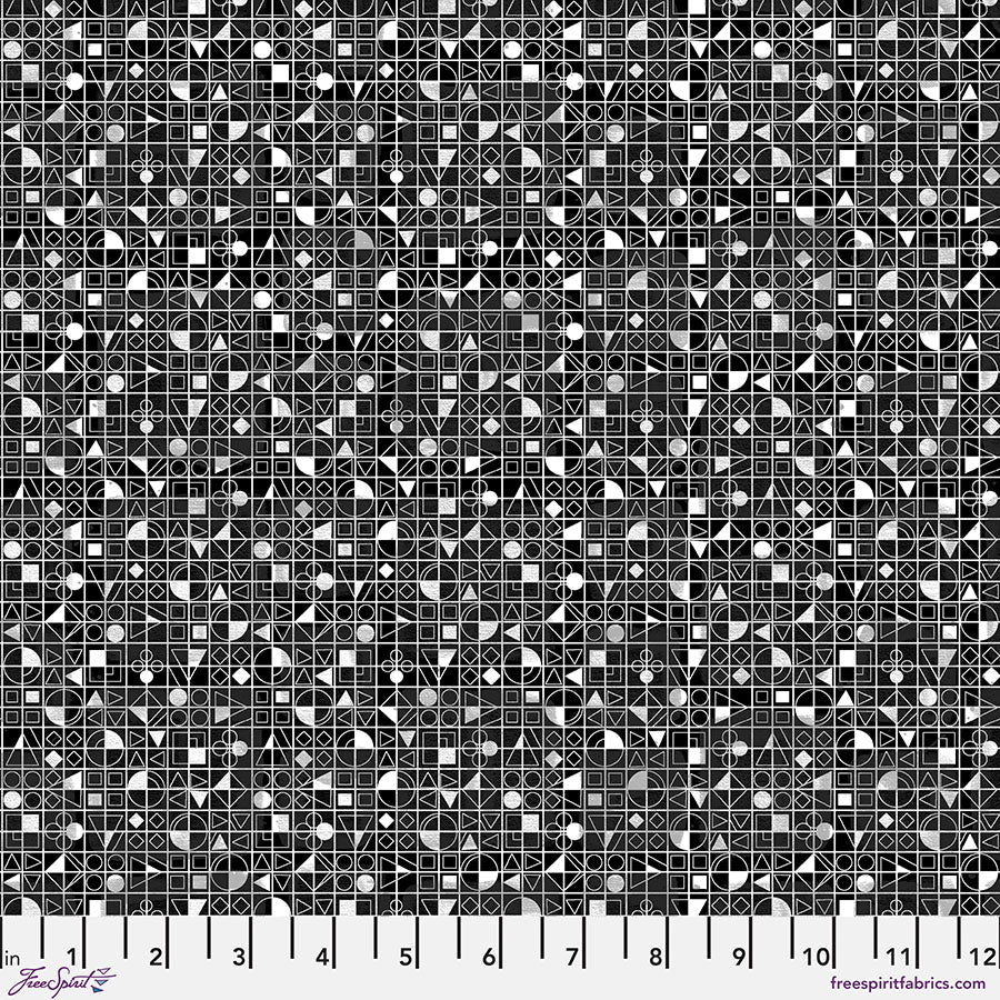 Black and White Musical Quilt Fabric - Sonata in Black - PWKP065.BLACK