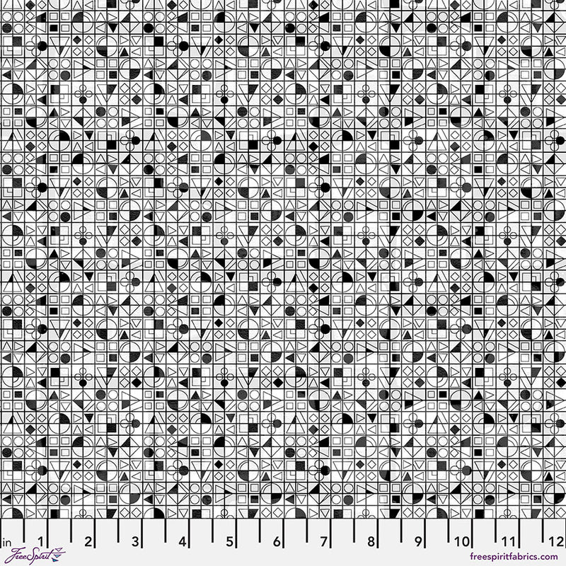 Black and White Musical Quilt Fabric - Sonata in White - PWKP065.WHITE