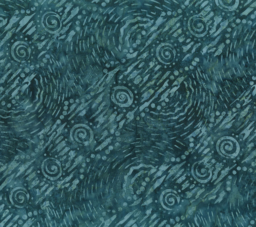 Boardwalk Dreams Batik Quilt Fabric - Movement in Midnight Blues - 83211-495