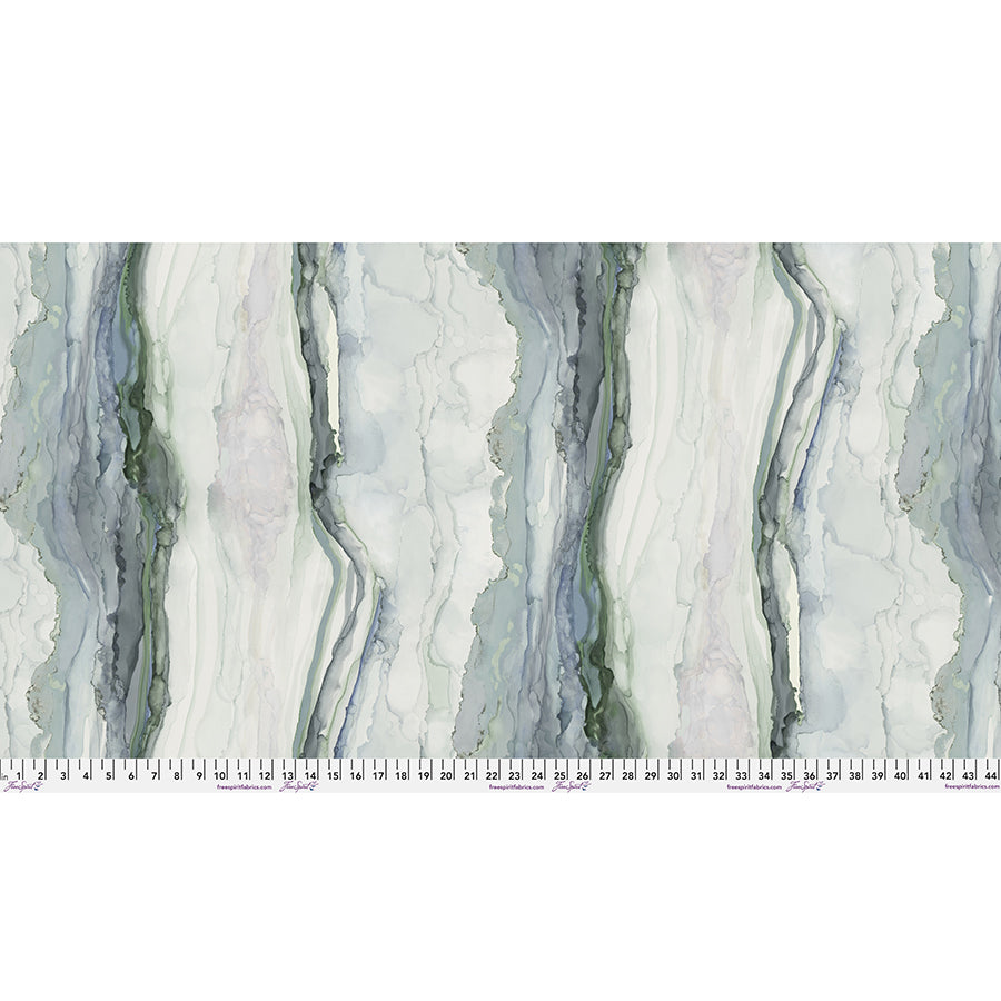 Brushstrokes Quilt Fabric - Morning Brushstrokes in Dusky Blue/Green- PWSR086.DUSKY