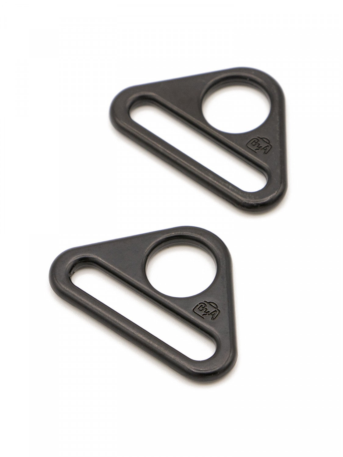 By Annie Hardware - 1.5" Triangle Ring, Flat, set of two, Black Metal - HAR1.5-TR-BM-Two