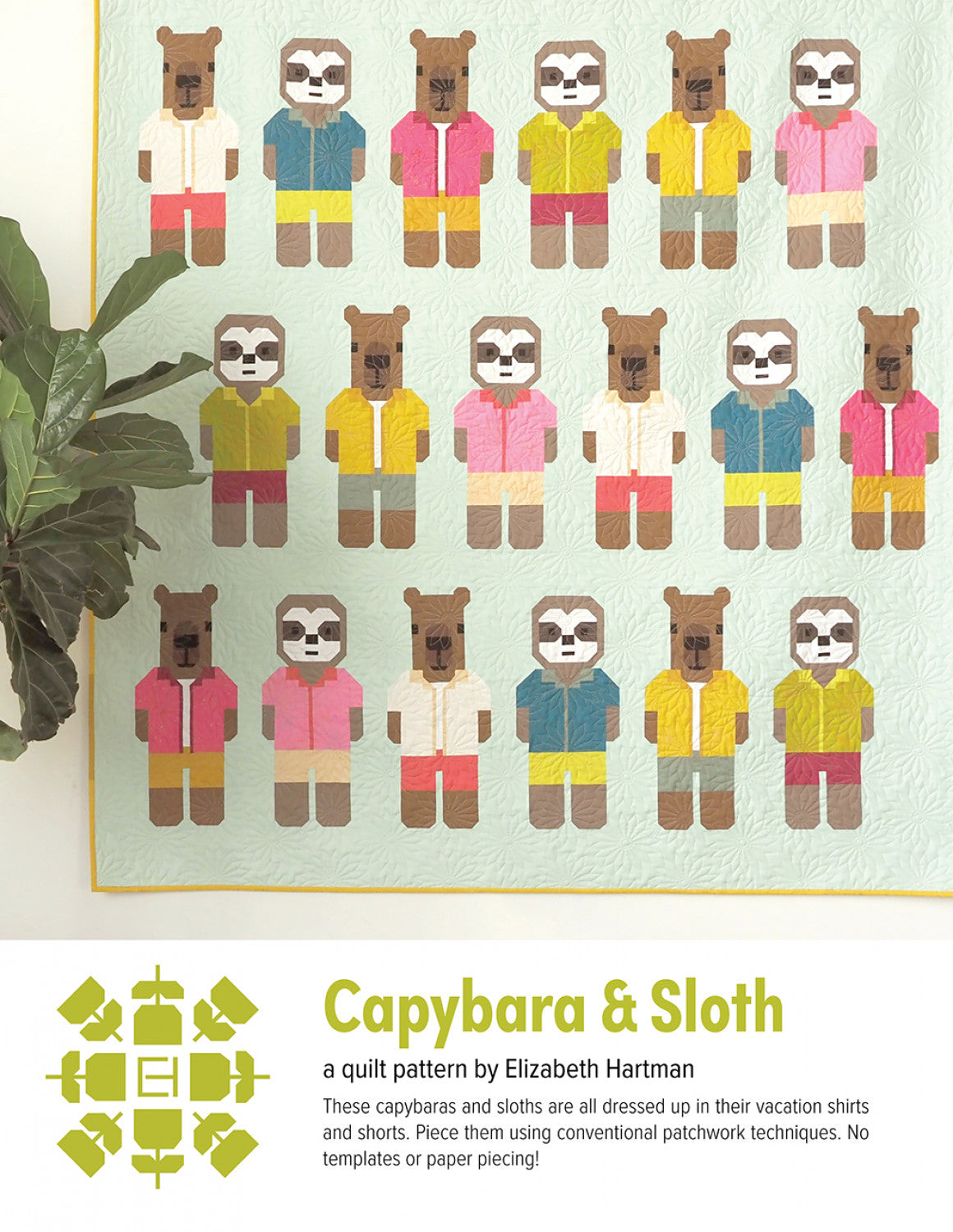 Capybara & Sloth Quilt Pattern by Elizabeth Hartman - EH 079