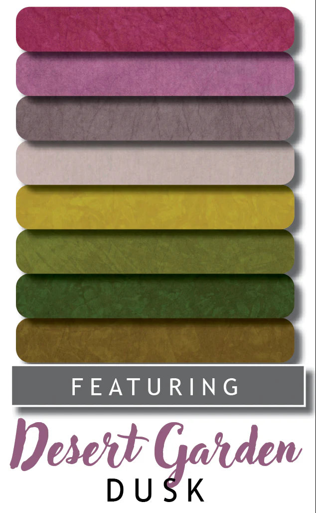 Cherrywood Hand Dyed Fabrics - Desert Dusk 8 Step Fat Quarter Bundle (Dark shades) - 8 pieces