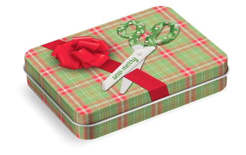 Christmas Tin Box, Scissor design - CH1004