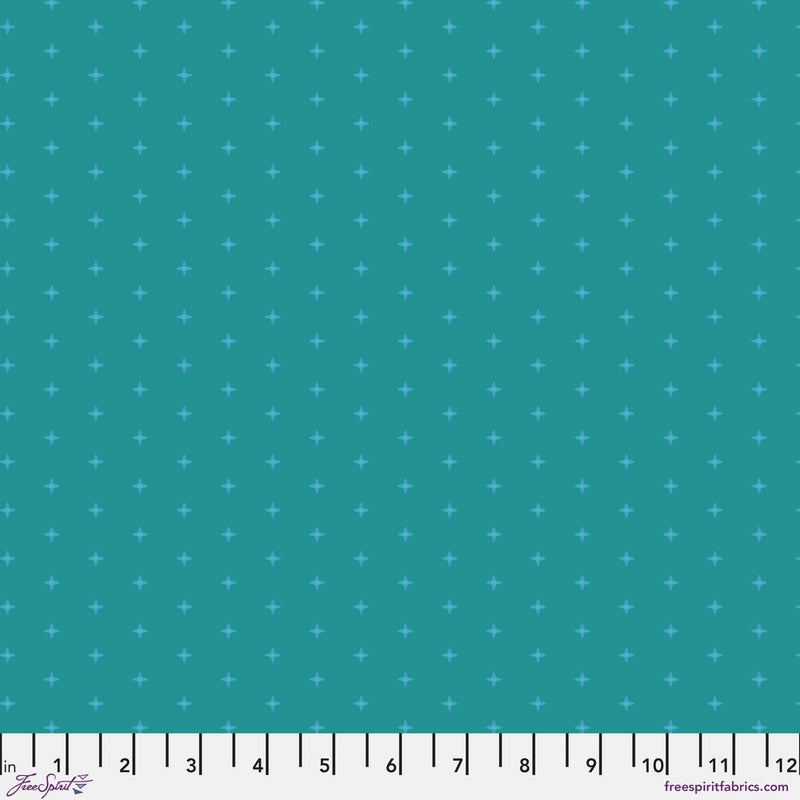 Chromatics Quilt Fabric - Cross Stitch in Turquoise - PWFS059.TURQUOISE