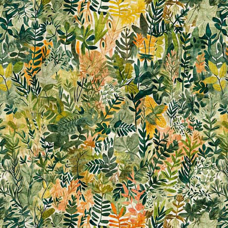 Dinoroars! Quilt Fabric - Foliage in Green - 2600 30814 G