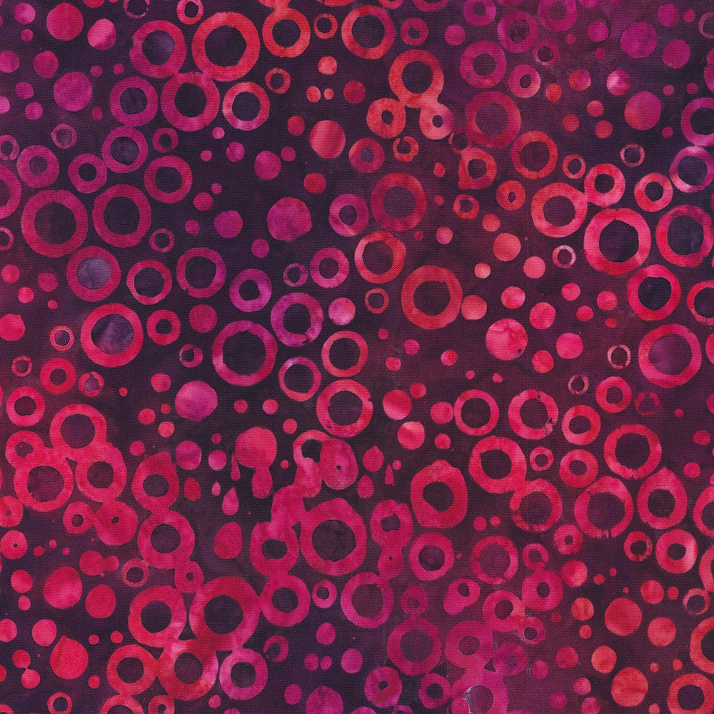 Dotted Batik Quilt Fabric - Circle Dots in Berry Purple/Pink - AMD-22658-233 BERRY