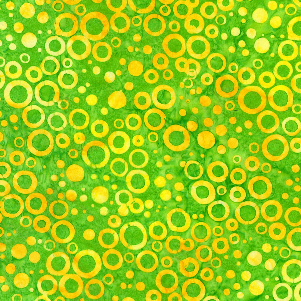 Dotted Batik Quilt Fabric - Circle Dots in Lime Green - AMD-22658-50 LIME