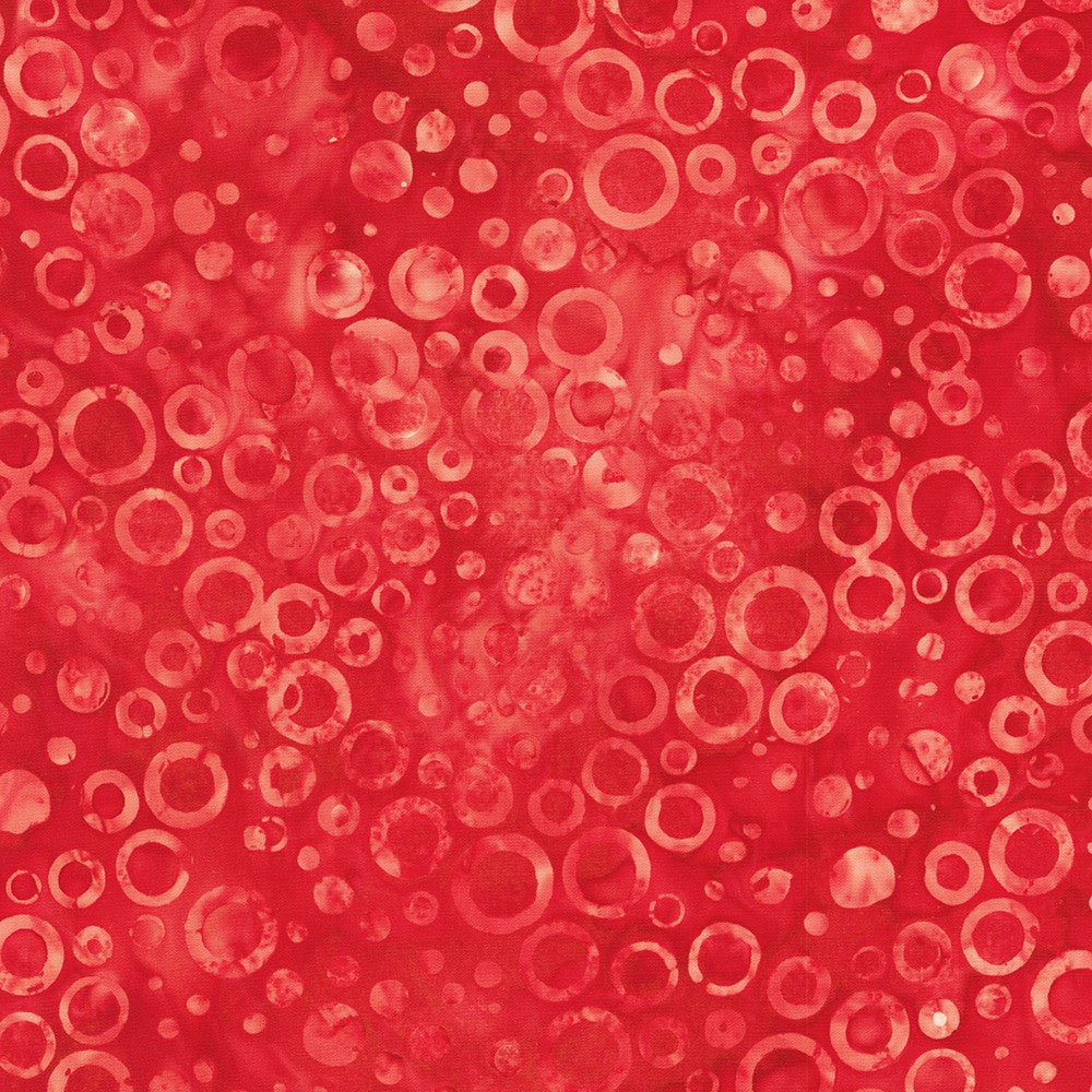 Dotted Batik Quilt Fabric - Circle Dots in Red - AMD-22658-3 RED