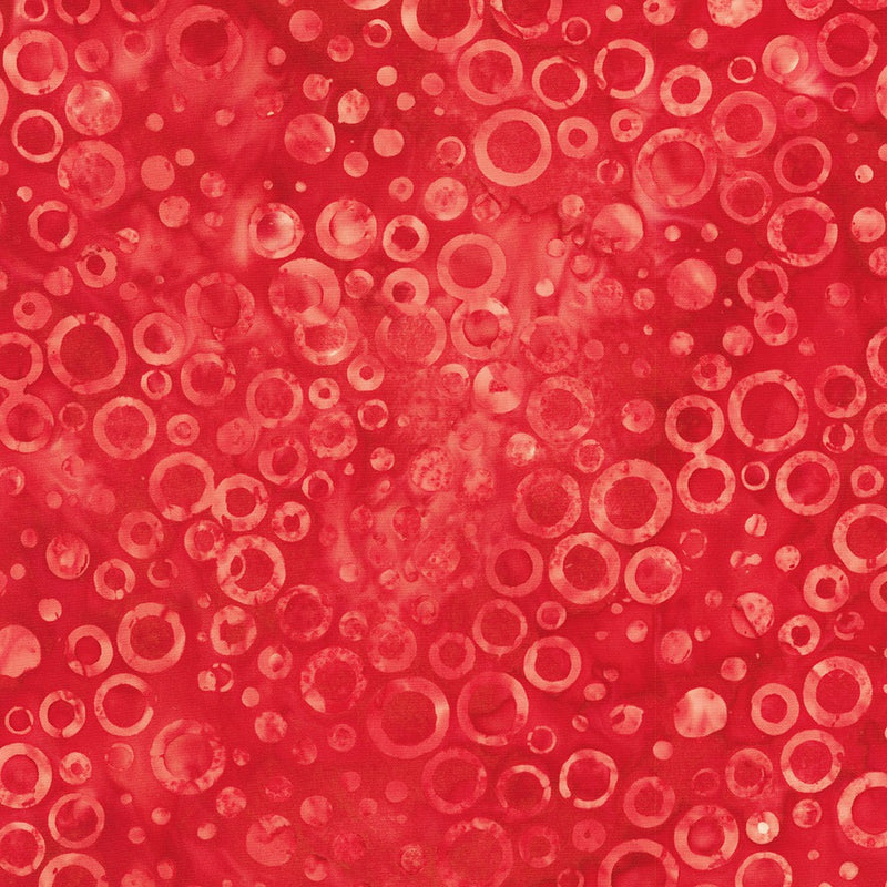 Dotted Batik Quilt Fabric - Circle Dots in Red - AMD-22658-3 RED