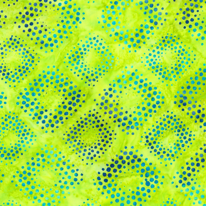 Dotted Batik Quilt Fabric - Dotted Diamonds in Sour Apple Green - AMD-22657-395 SOUR APPLE