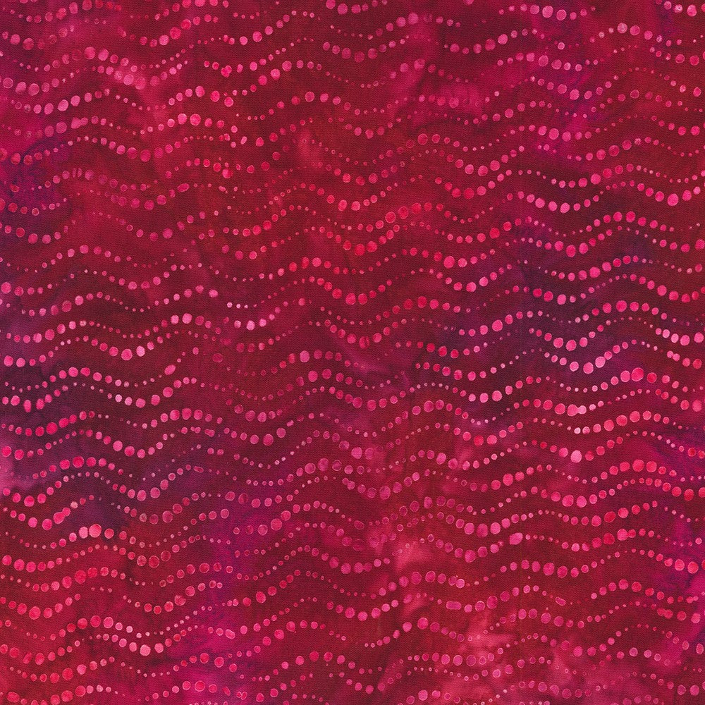 Dotted Batik Quilt Fabric - Wavy Dots in Ruby Red - AMD-22659-118 RUBY