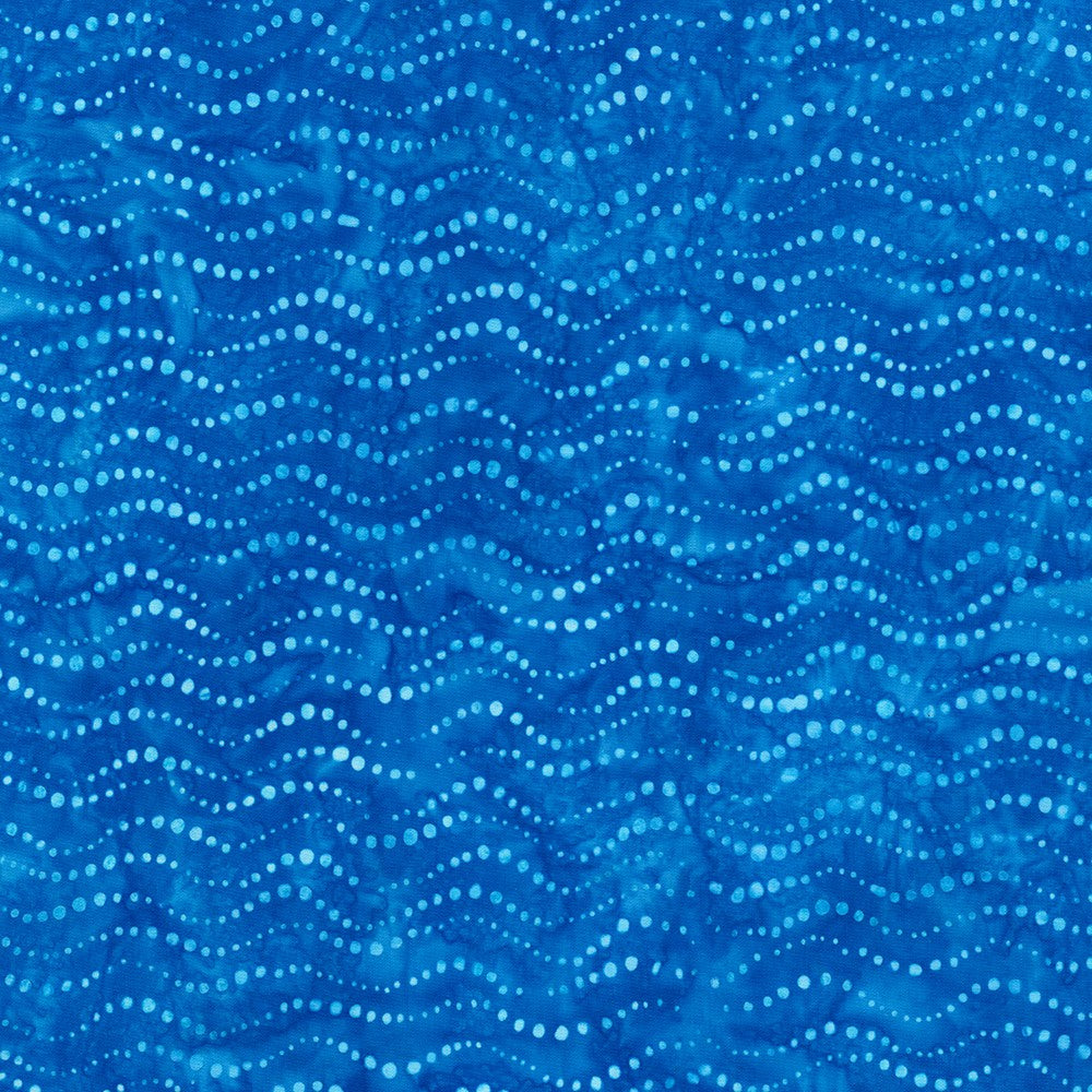 Dotted Batik Quilt Fabric - Wavy Dots in Water Blue - AMD-22659-246 WATER