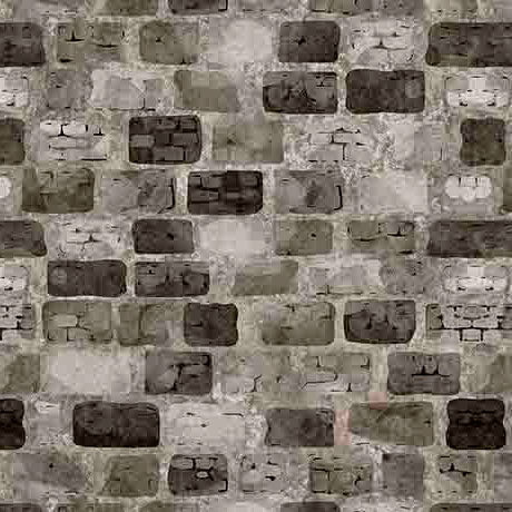 Dragon Dreams Quilt Fabric - Castle Wall in Smoke Gray - 2600 30961 K