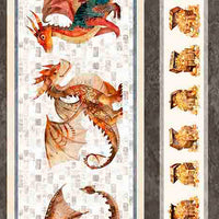 Dragon Dreams Quilt Fabric - Dragon Decorative Stripe in Multi - 2600 30957 X