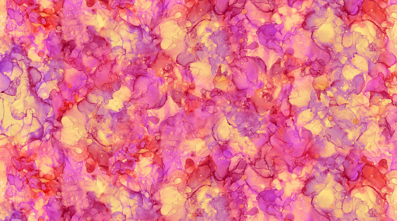 Dragonfly Dance Quilt Fabric - Fluidity in Hibiscus (Pink/Yellow) - DP27234-27