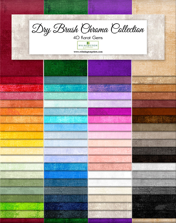 Dry Brush Quilt Fabric - Chroma Collection 40 Karat Gems - set of 76 2 1/2" strips - 876 1 876