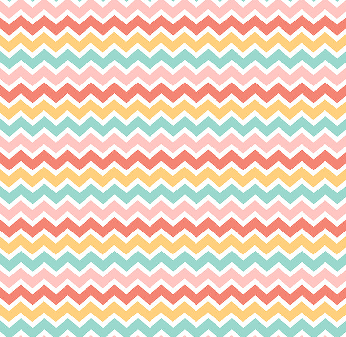 Easter Bunny Hop Quilt Fabric - Chevron Stripe in Multi - 12024219