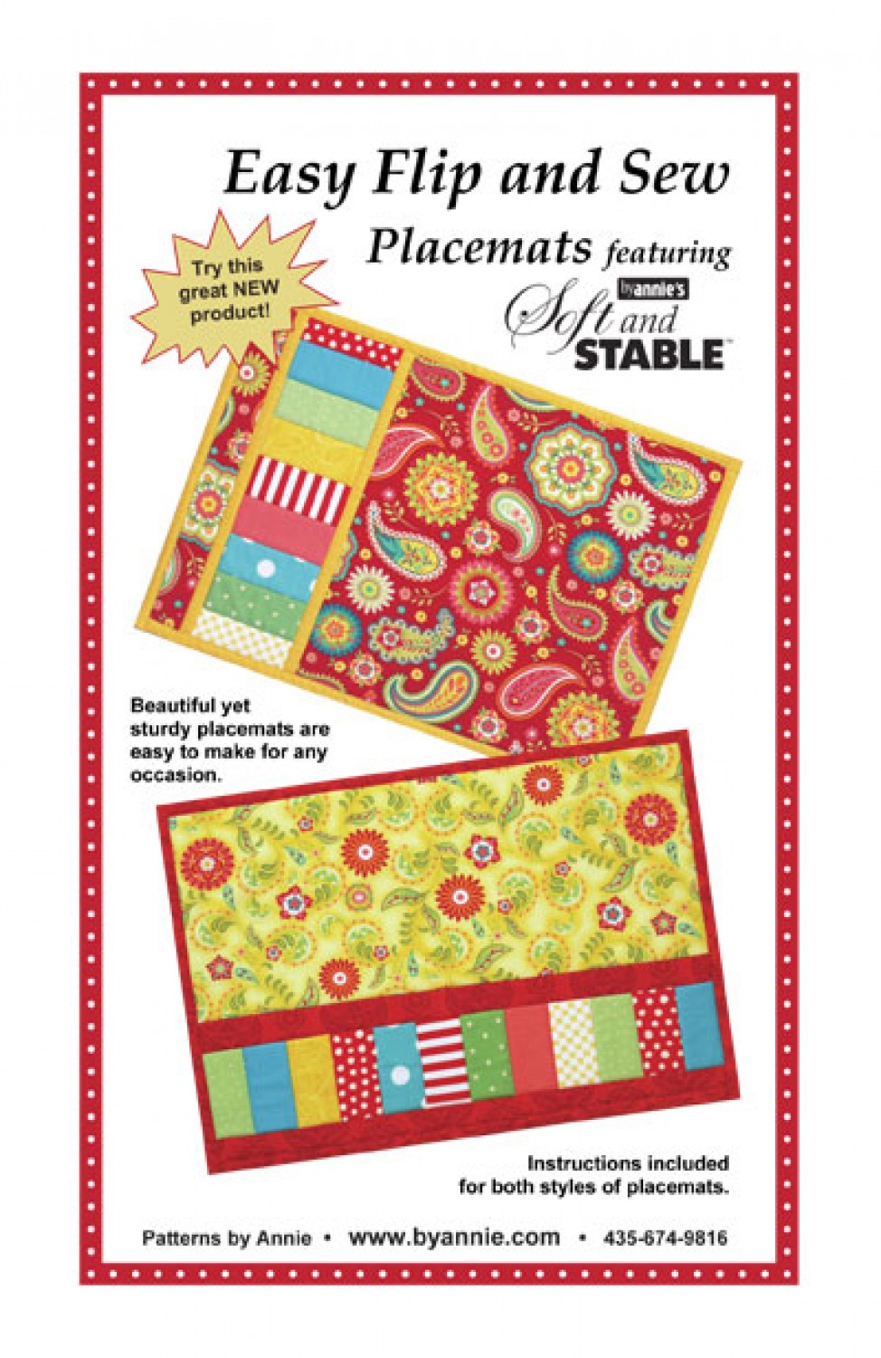 Easy Flip and Sew Placemats Pattern from By Annie - PBA208