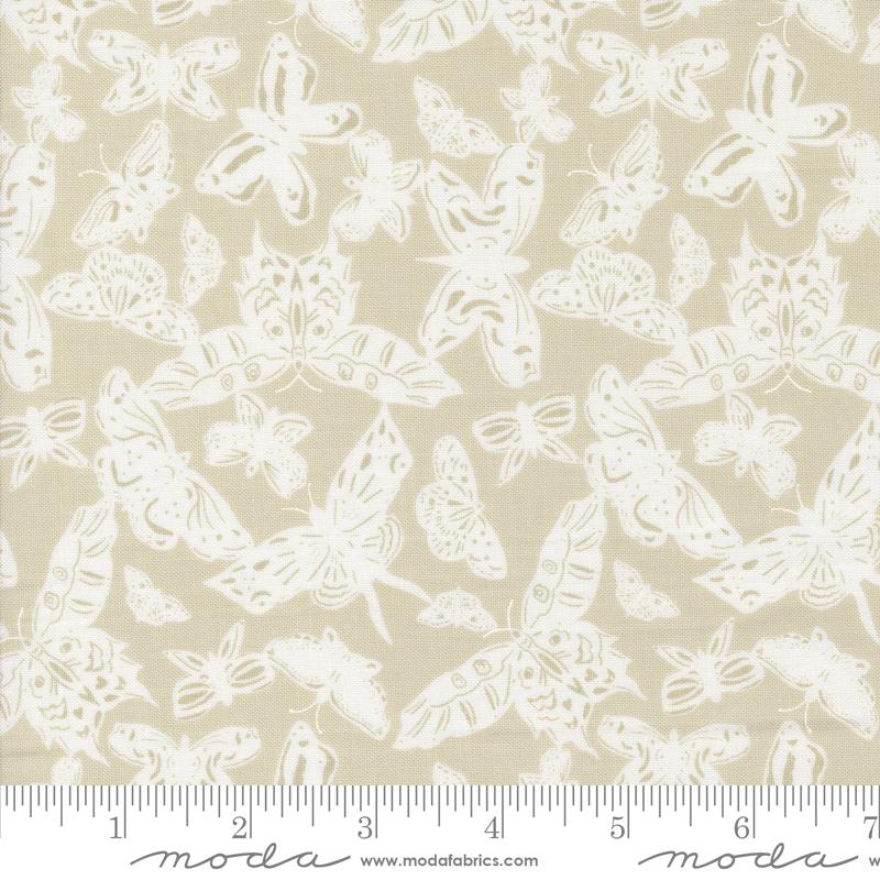 Enchantment Quilt Fabric - Paper Butterflies in Stone Tan - 43172 12