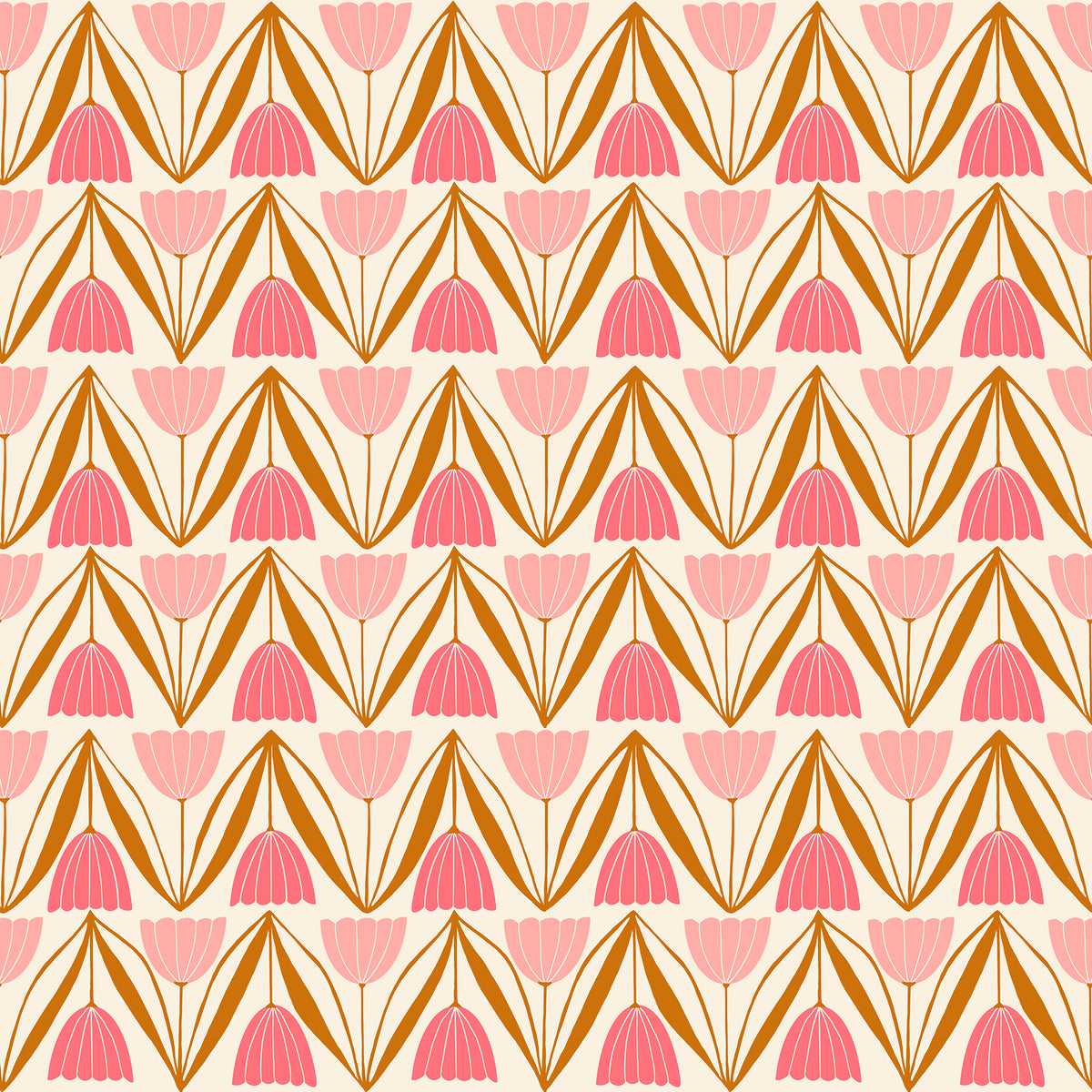 Endpaper Quilt Fabric by Ruby Star Society - Tulips in Natural/Pink - RS6043 12