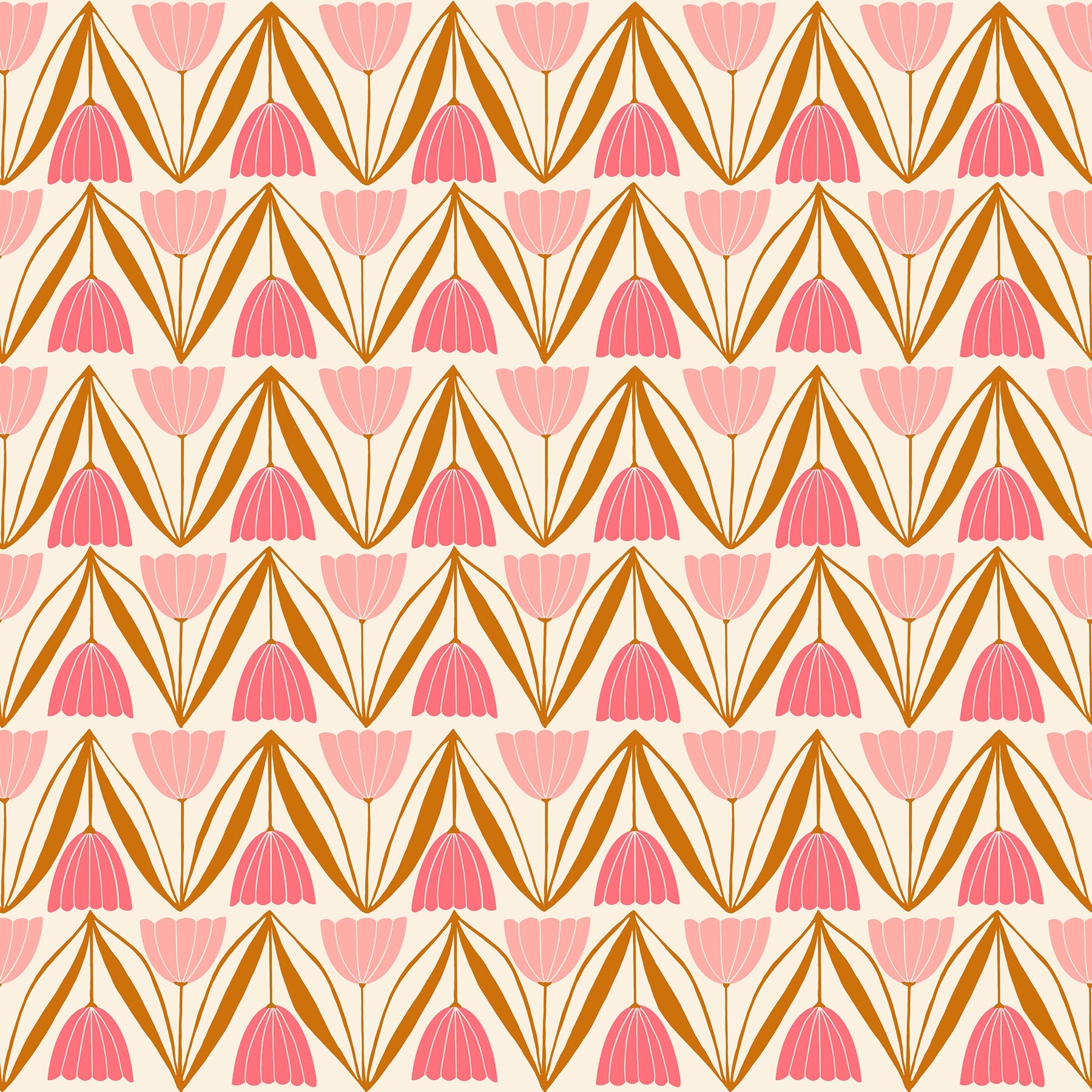 Endpaper Quilt Fabric by Ruby Star Society - Tulips in Natural/Pink - RS6043 12