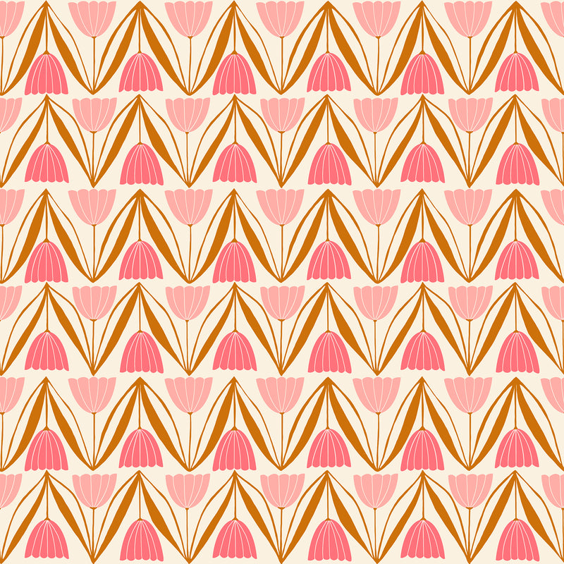 Endpaper Quilt Fabric by Ruby Star Society - Tulips in Natural/Pink - RS6043 12