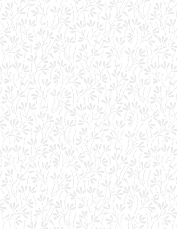 Essentials White on White Quilt Fabric - Sprouts in White - 1817 39093 100