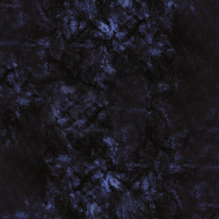 Expressions Hand-Dyes Batik Quilt Fabric - Charcoal (Blue/Black) - BT21000-157