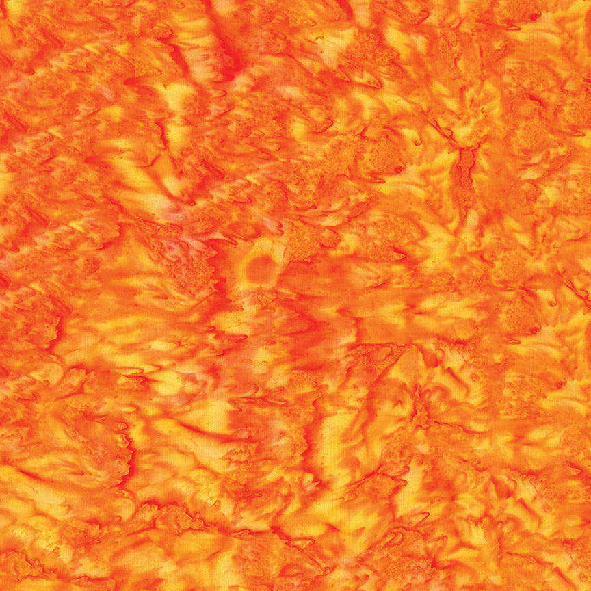 Expressions Hand-Dyes Batik Quilt Fabric - Tangerine (Orange) - BT21000-235